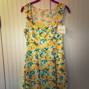 Lemon Print Dress - size Small